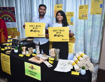 Volunteers at the Plastic Free Madras stall
