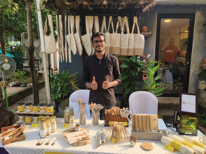 Plastic Free Madras stall with eco-friendly products on display