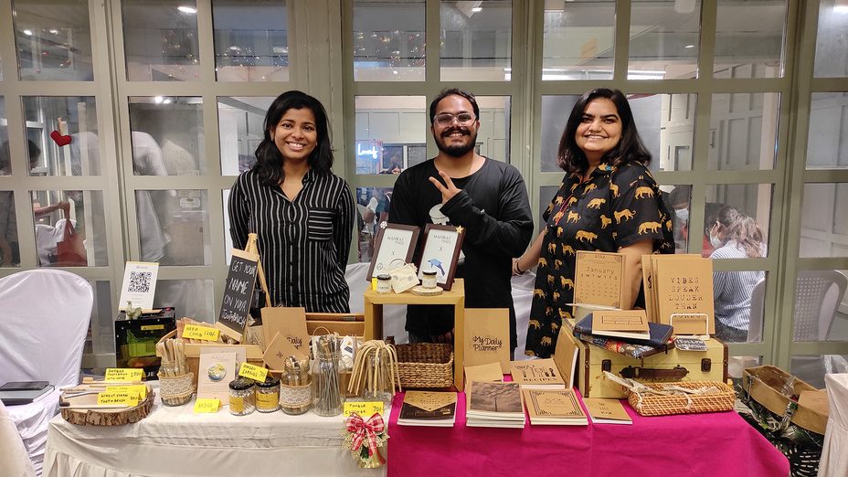 The Plastic Free Madras team at an exhibition
