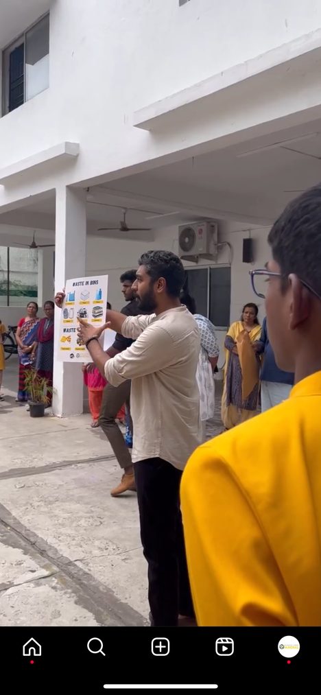 A visitor at the Plastic Free Madras stall
