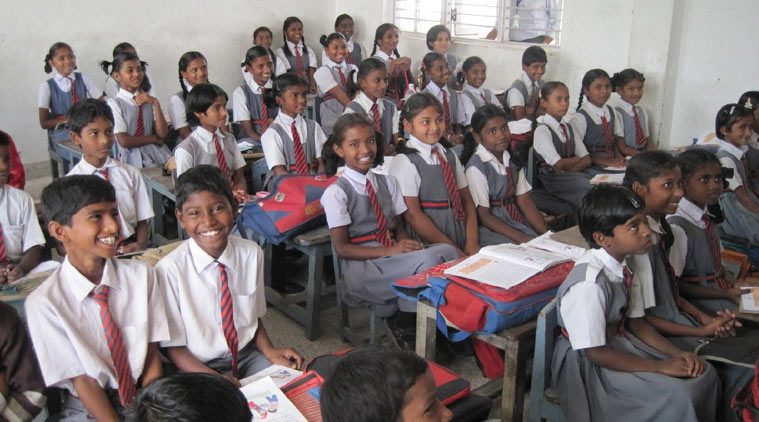School students at a Plastic Free Madras awareness session